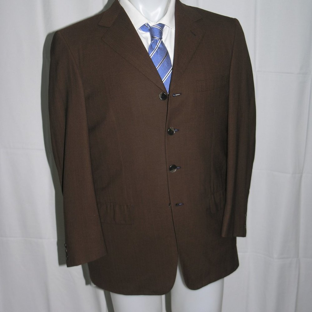 Brioni Celio Escorial Wool Solid Brown Custom Fou… - image 6